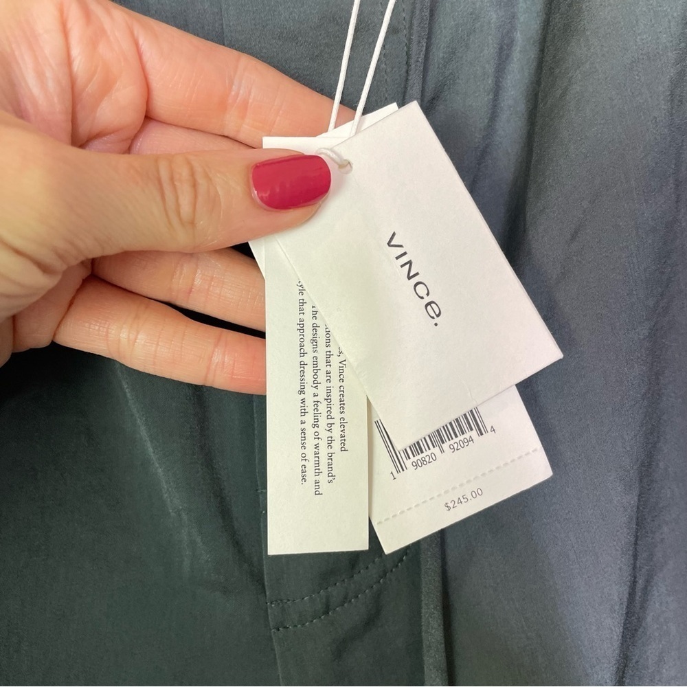 Vince Satin Drawstring Wide Leg Lounge Pants Grey Women’s Size XL - Picture 12 of 12
